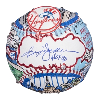 Reggie Jackson Autographed and Inscribed Pop Art Baseball by Charles Fazzino (Steiner)